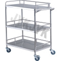 Stainless Steel Treatment Trolley with Two Shelves